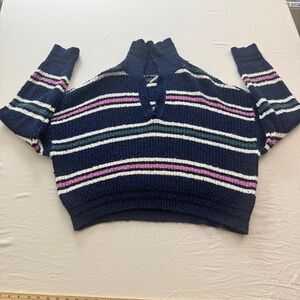 Free People Multicolor Striped Turtleneck Sweater